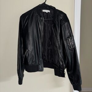 Leather black jacket size L